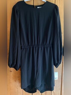 Bar III Deep Black Long Sleeve Romper in Desert Mood